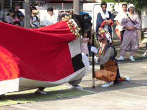 若宮祭御旅所　三面獅子舞